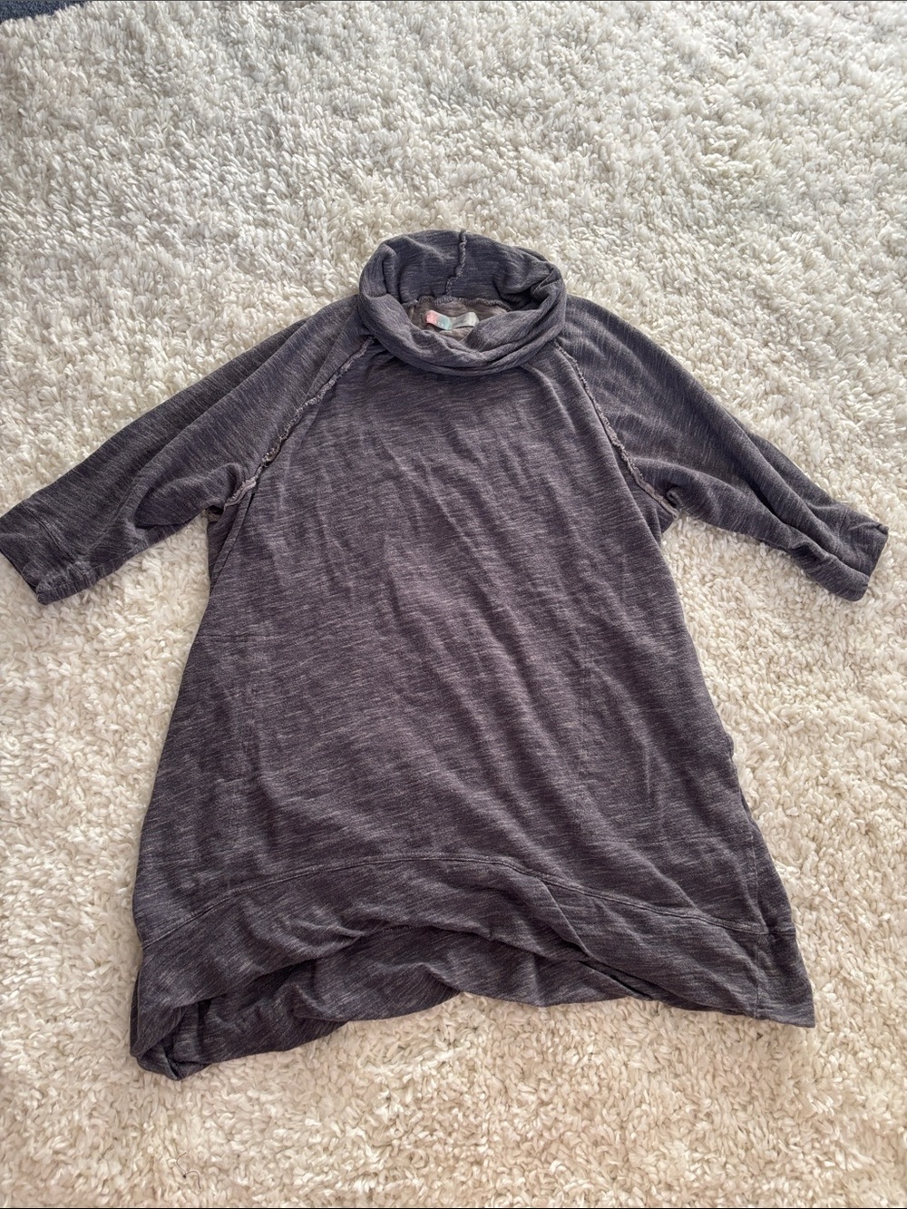 Free People Charcoal Gray Cowl Neck Top
